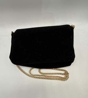 JIMMY CHOO Parfums Black Velvet Glitter Crossbody Chain Strap Clutch Evening Bag